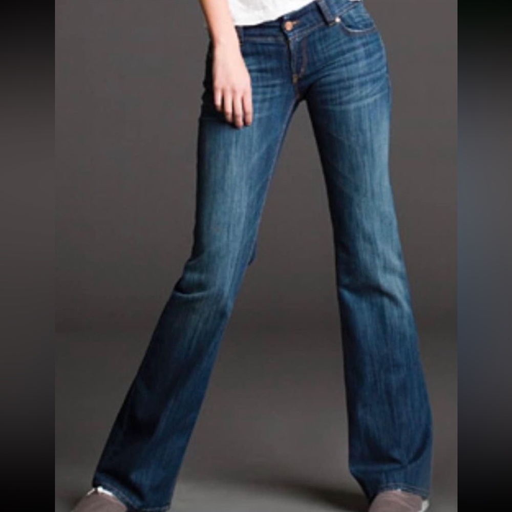 Size 25 !it jeans Sophie flare denim dark mid wash low rise pants blue jeans